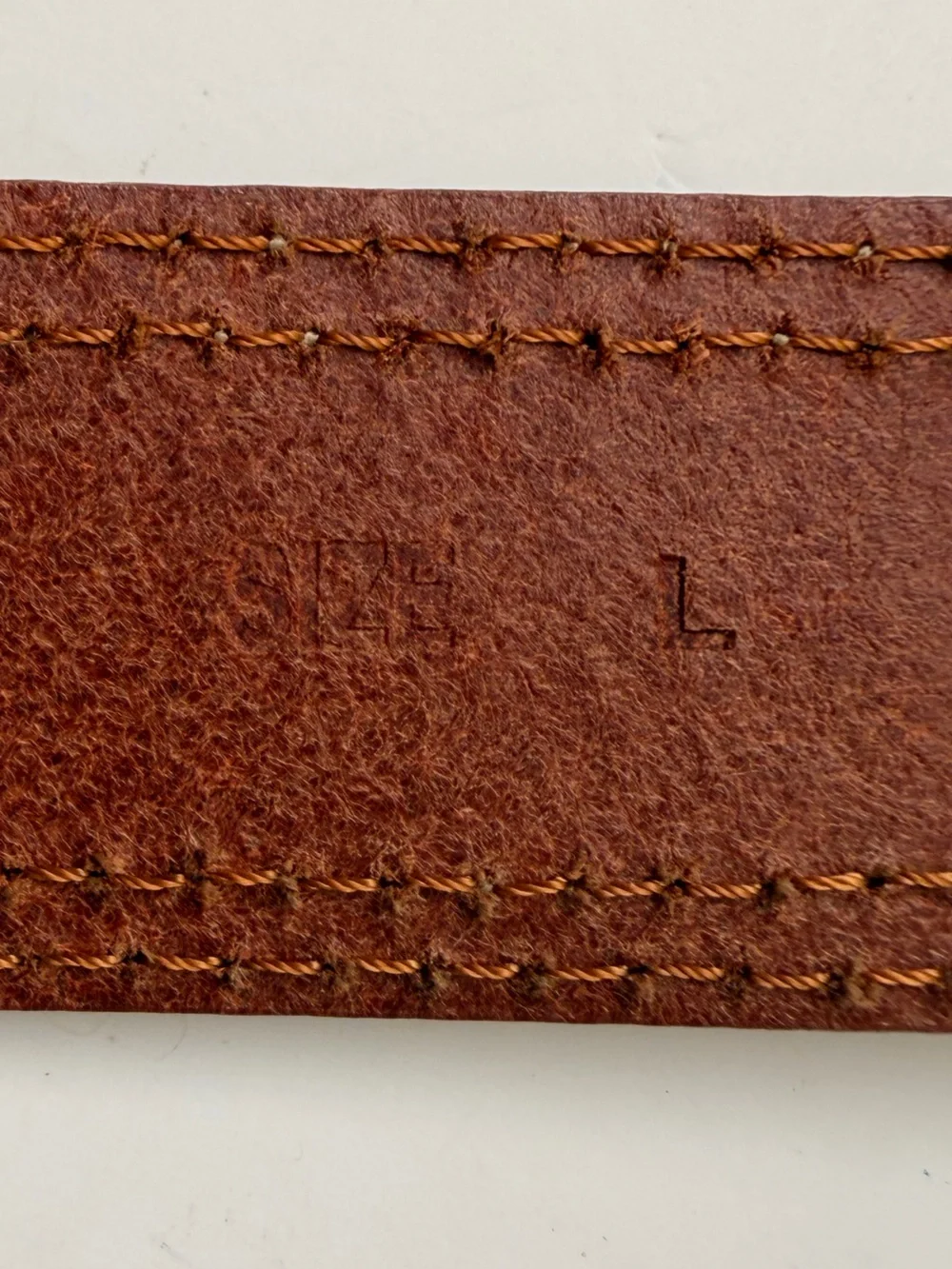 Banana Republic Made in Italy Brown Leather Belt Contrast Stitch Women’s L 36-40